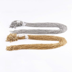 Bulk finished 1.5mm stainless steel chain necklace, dainty chain necklace finished