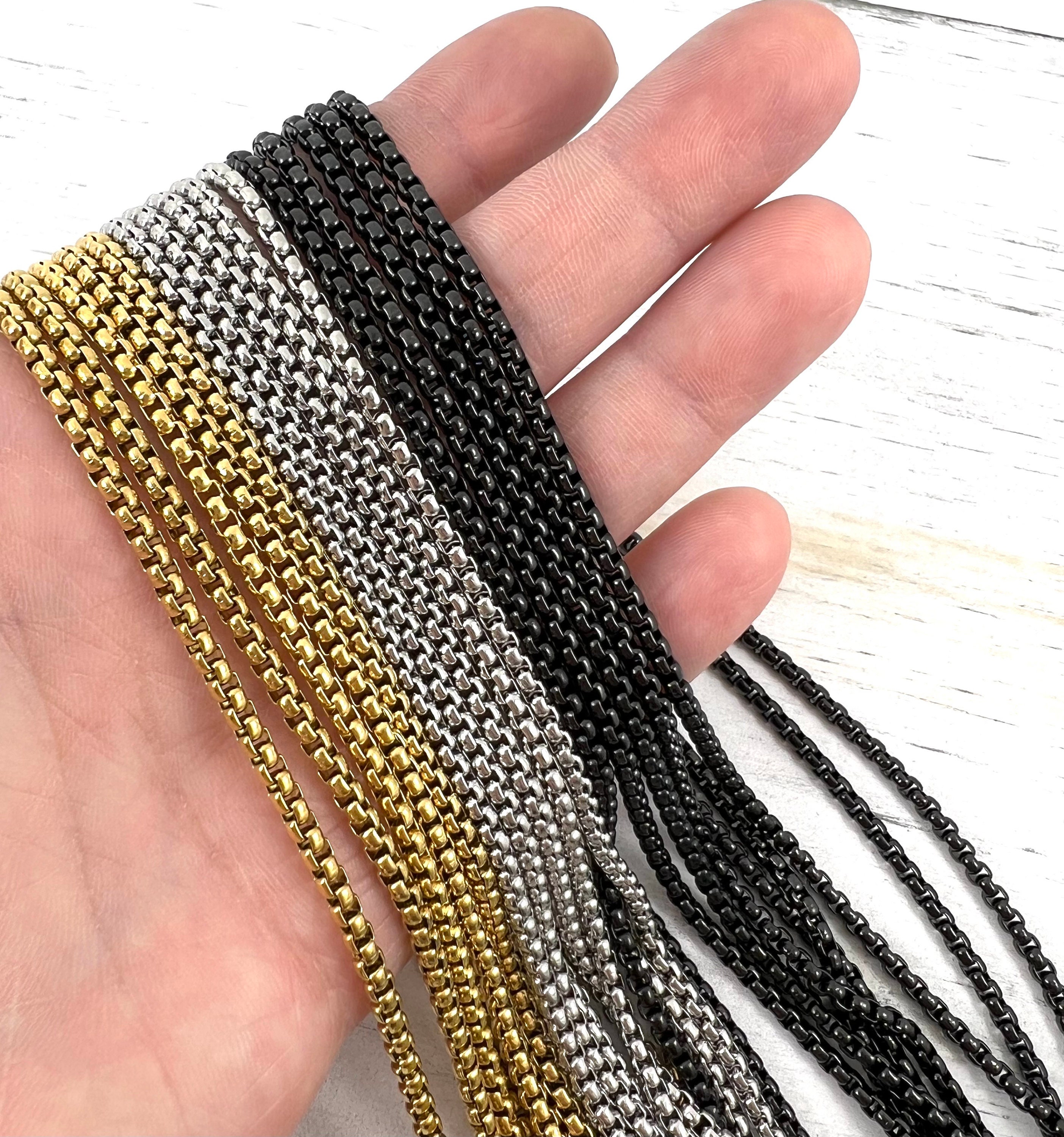 Wholesale 12 PCS Stainless Steel Flat Cable Chain Finished Necklace Chains  Bulk for Jewelry Making18-30 Inches 