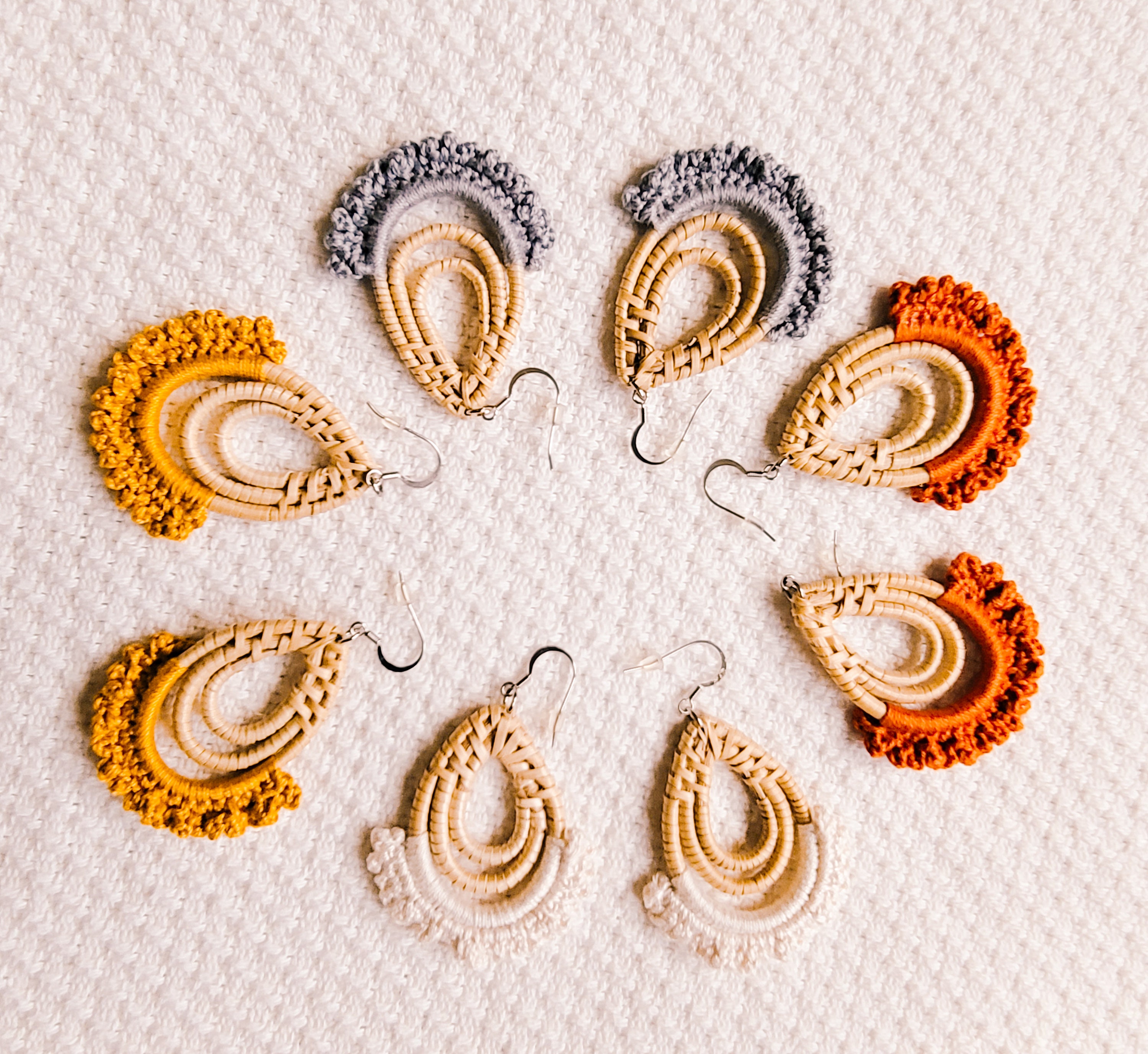 Rattan Earring Hand Woven Earring Natural Woven earring Etsy