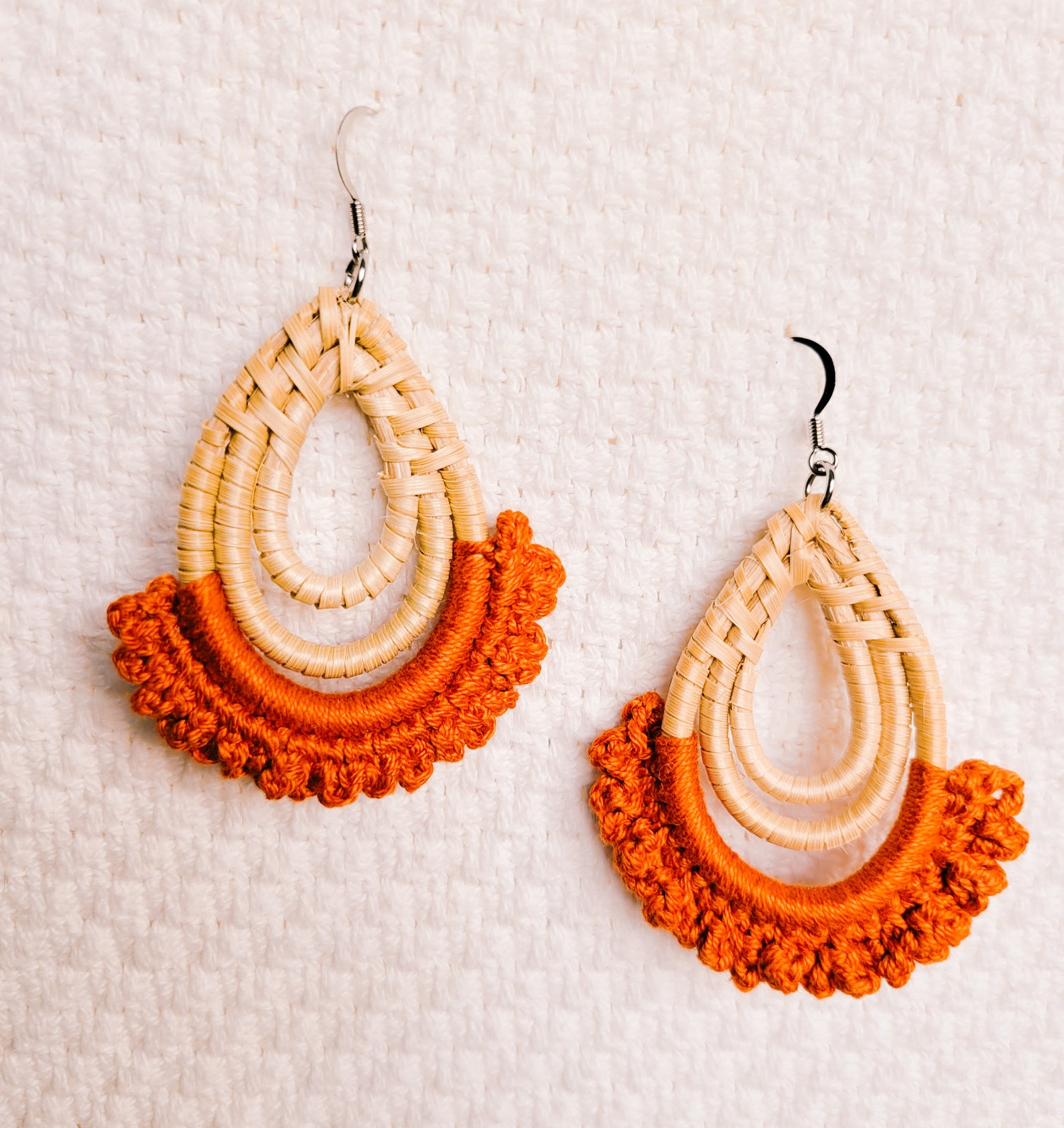 Rattan Earring Hand Woven Earring Natural Woven earring Etsy