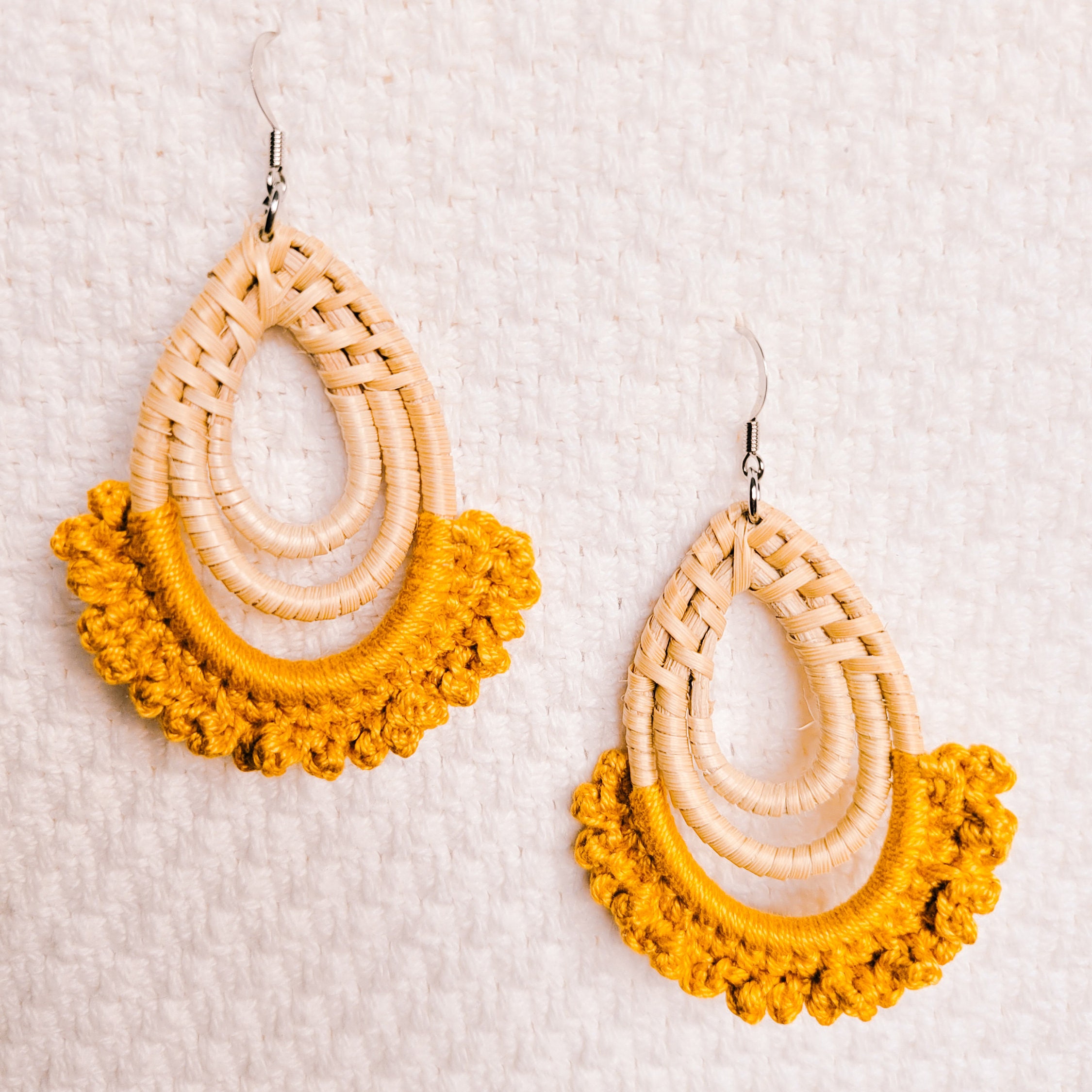 Rattan Earring Hand Woven Earring Natural Woven earring Etsy