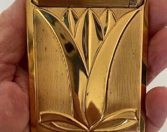 アメリカンヴィンテージ Richard Hudnut パウダーコンパクト ミラー Gold Tone Vintage Powder Compact With Mirror and Original