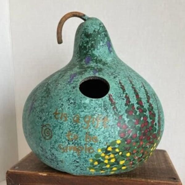 Large Painted Gourd Birdhouse