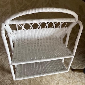 White Wicker Wall Shelf