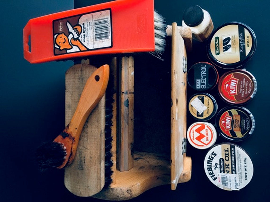 vintage kiwi shoe shine kit