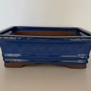 Blue Glazed Bonsai/Succulent Planter