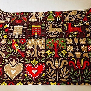 Barkcloth Pioneer Print Fabric Pillow Cover