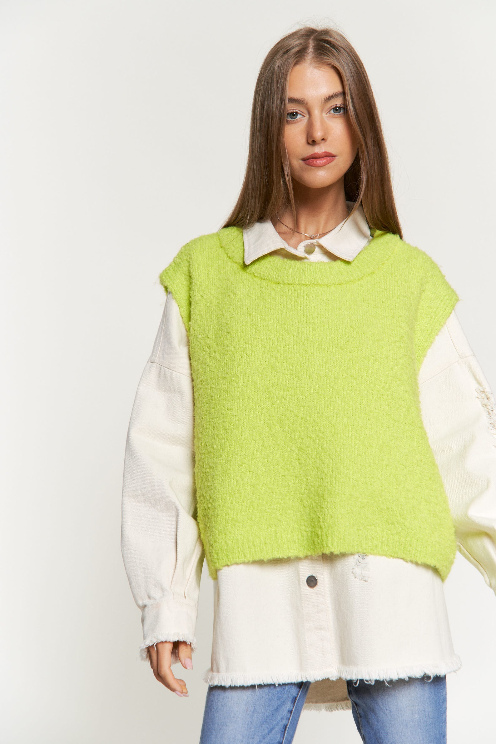 Knitted Vest for Women-sweater Vest for Women, Crew Neck Vest