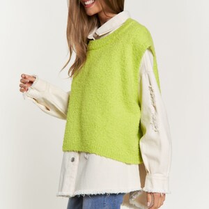Neon Green Sweater Vest main image 1