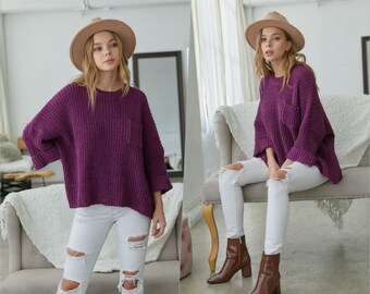 plum colored sweaters