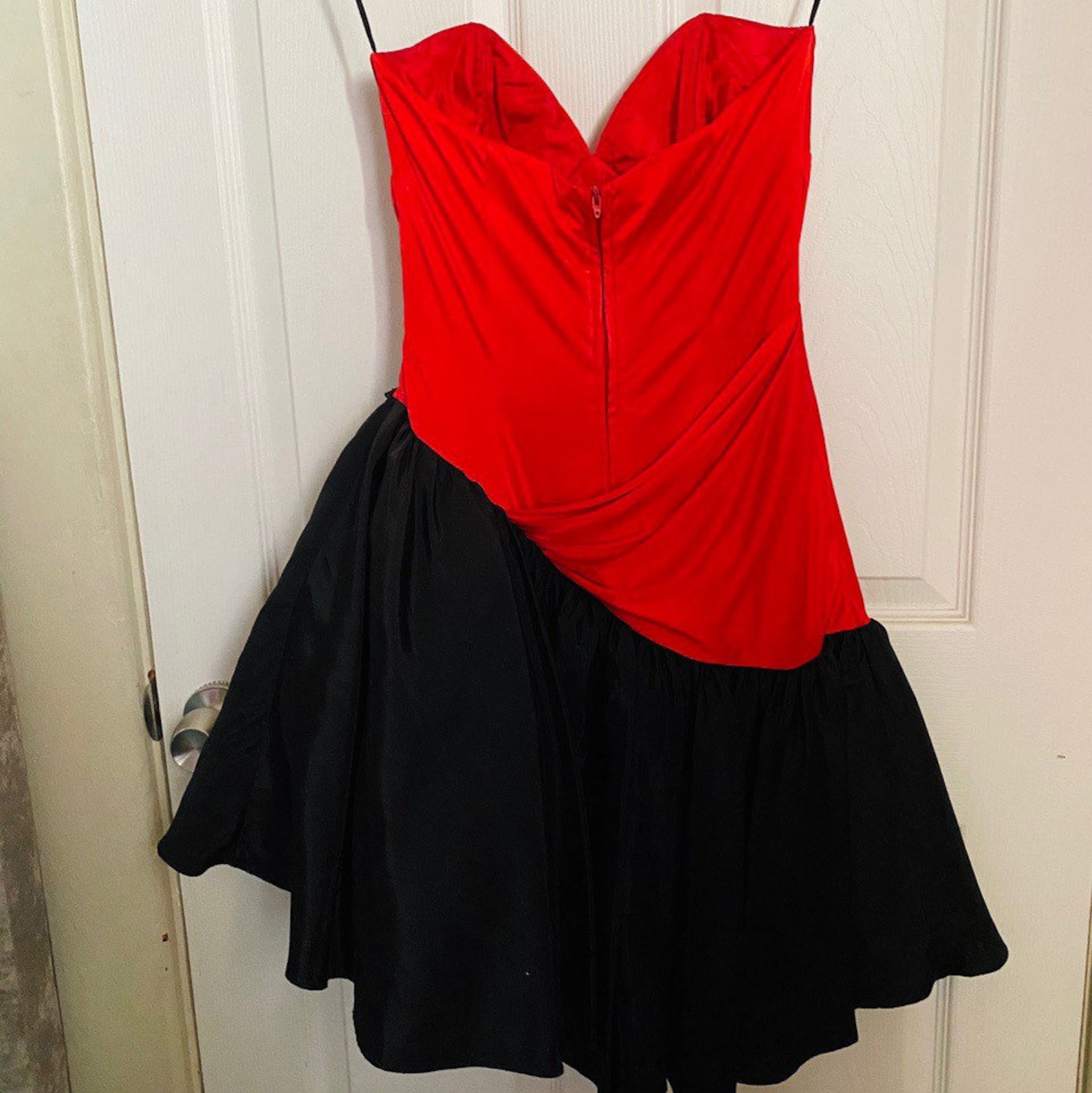 1986 Red and Black Prom Dress size 7/8 | Etsy