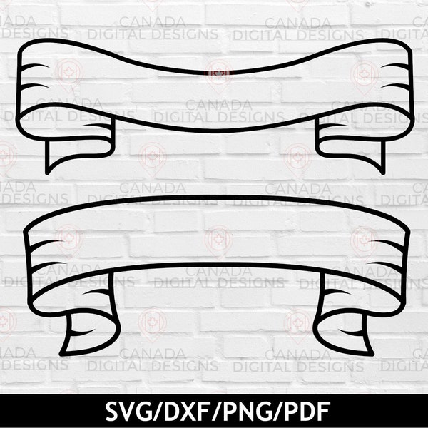 Banner SVG | Ribbon SVG | Scroll SVG | Banner Clipart | Cricut Cut File | Instant Download