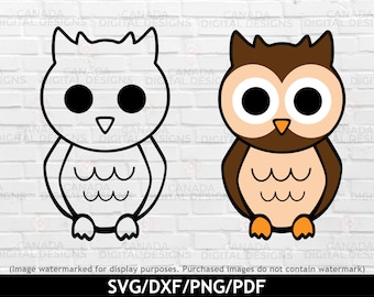 Cute owl svg, Woodland animal svg, Forest animal svg, Layered owl svg for Cricut, Owl clipart, Owl png, Owl sublimation file, Silhouette svg