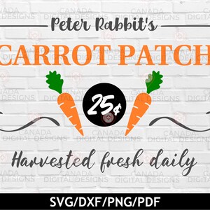 Carrot patch farmhouse sign svg, Carrots svg, Cute easter sign svg, Rustic Easter decor design, Easter cut files, Easter printable, Cricut
