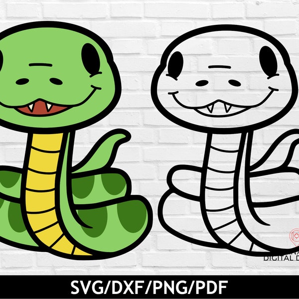 Cute snake svg, Jungle animals clipart, Cartoon snake svg, Baby snake print, Year of the snake svg, Layered snake svg, Cricut svg file