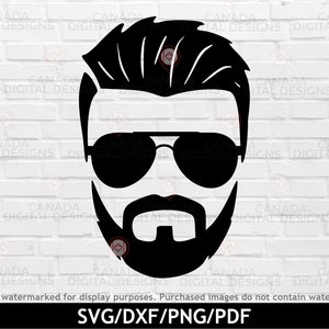 Papa leven SVG, coole papa SVG, zonnebril en haar SVG, Vaderdag ontwerp, papa leven baard SVG, papa clipart, Cricut SVG-bestanden, silhouet SVG