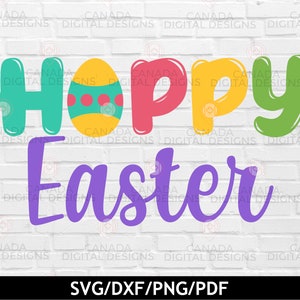 Happy Easter svg, Easter cut file, Happy Easter shirt design, Easter egg svg, Easter decor, Easter colored svg, Cricut svg, Silhouette svg