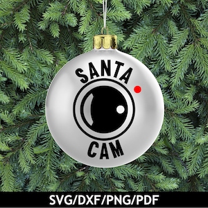 Santa cam svg, Christmas ornament svg, 2024 ornament svg, Santa cam ornament, Santa cam lens svg, Funny Christmas svg, Cricut svg file