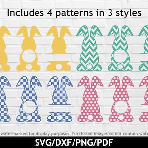 Easter monogram svg bundle, Kids Easter basket svg, Easter bunny silhouette svg, Name monogram svg, Split name monogram, svg png pdxf pdf