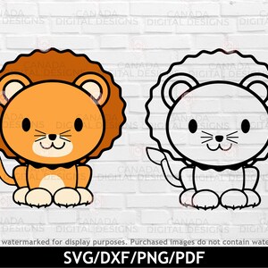 Cute lion svg, Animal svg, Layered svg, Jungle animal svg, Baby lion svg, Lion cub cut file, Lion clipart, Cricut svg files, Silhouette file