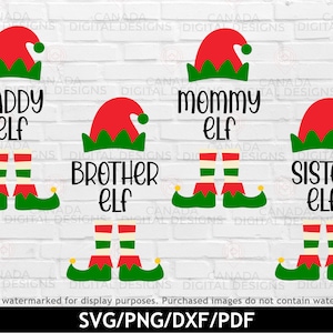 Elfen Familie SVG Bundle, Mama Elfe SVG, Daddy Elfe SVG, Passendes Weihnachtsshirt SVG Bundle, Elfen Familie Clipart, Cricut svg Dateien