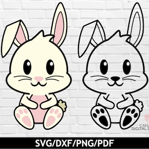 Hasen svg, Süße Hase Clipart, Baby Tier svg, Bauernhof Tier svg, Jahr des Hasen svg, Layered Svg für Cricut & Silhouette