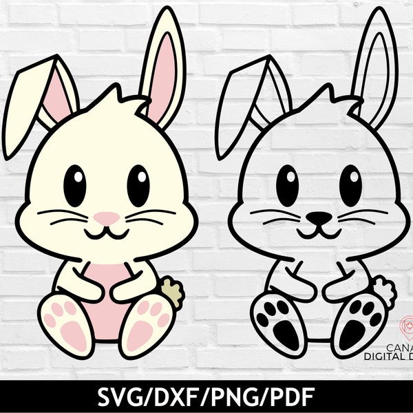 Bunny rabbit svg, Cute bunny clipart, Baby animal svg, Farm animal svg,Year of the rabbit svg, Layered svg for Cricut & Silhouette