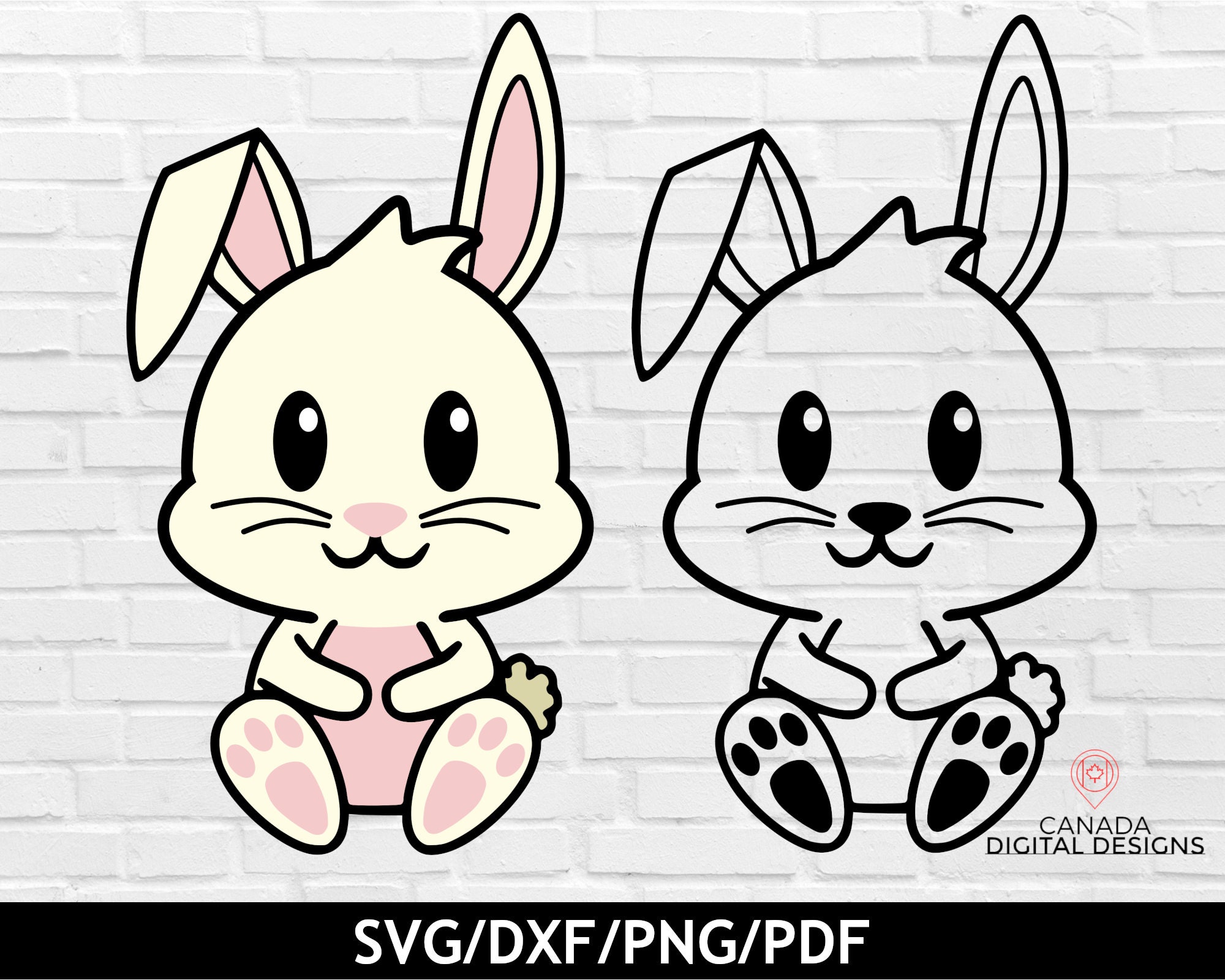 Cute Bunny Clipart Black And White