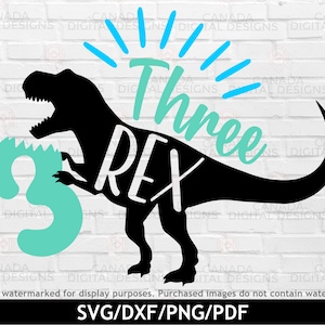 Trois rex svg, T rex svg, Dinosaur birthday svg, Dinosaur theme birthday svg, 3rd birthday svg, 3rd birthday shirt design, svg dxf png pdf