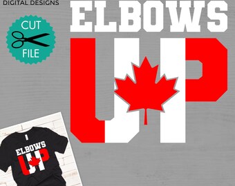Elbows Up Canada Pride SVG: Maple Leaf Patriotic Design (Digital Download)
