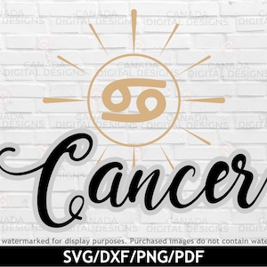 Câncer svg, signo do zodíaco png, símbolo de câncer svg, horóscopo svg, sublimação do zodíaco, design de camiseta para menina com câncer, arquivo de corte Cricut