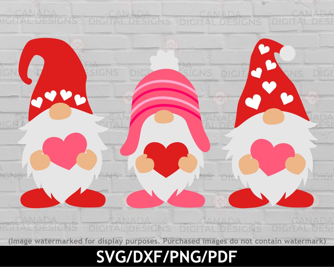 Valentine Gnome Svg Bundle, Valentine Gnomes Clipart, Valentine Svg ...