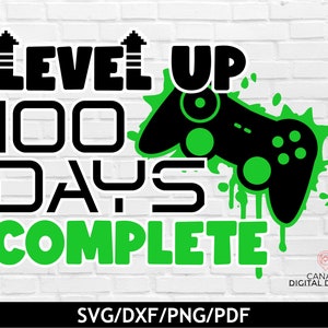 Gamer 100 days of school svg, 100 days complete svg, 100th day shirt for boys svg, Cute 100 days shirt design, Layered svg