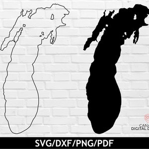 Lake Michigan svg, Lake Michigan outline png, Great lakes outline svg, Lake life svg, Lake silhouette svg, Lake Michigan digital print