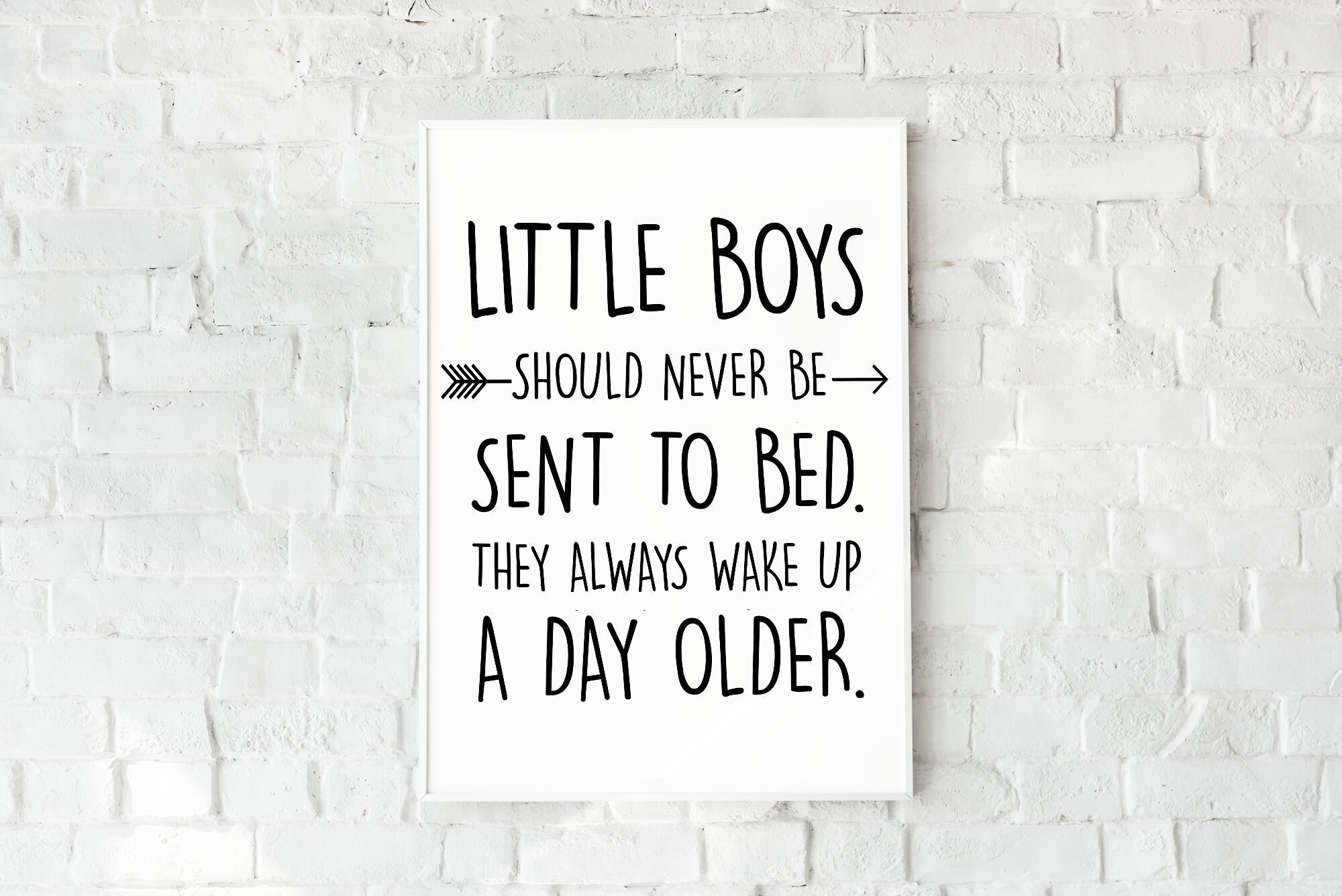 Little Boys Should Never Be Sent To Bed Quotes Wall Art Etsy