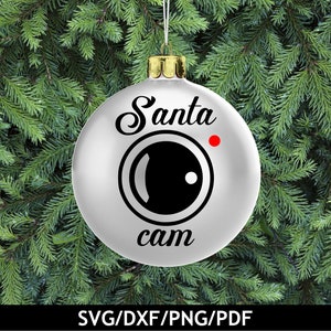 Santa cam svg, Christmas ornament svg, Floating ornament svg, Santa cam ornament, Santa cam lens svg, Funny Christmas svg, Cricut svg file