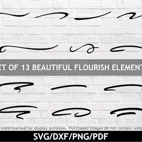 Flourish svg bundle, Font swash svg, Decorative font tails, Decorative elements svg, Decorative lines cut file, Accent svg bundle