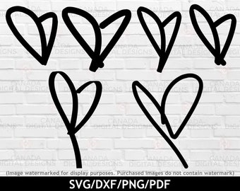 Hand drawn hearts svg bundle, Doodle heart svg, Valentines svg bundle, Heart clipart bundle, Scribble heart png, Cricut svg file, Silhouette