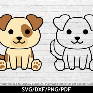 Cute dog svg, Farm animal svg, Cartoon dog clipart, Puppy cut file, Layered dog svg, Puppy nursery decor, Cricut svg files, Silhouette file