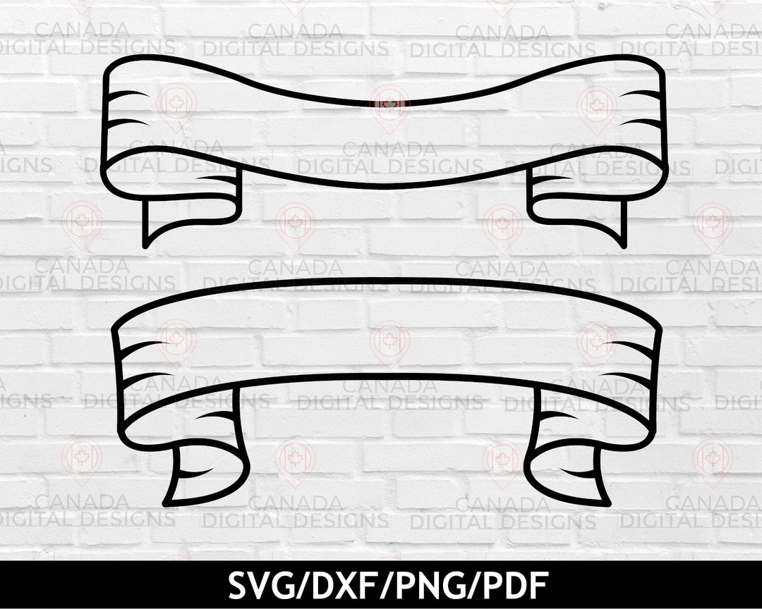 Banner SVG Ribbon SVG Scroll SVG Banner Clipart Cricut Cut File Instant