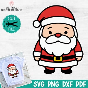 Cute Santa svg, Santa Claus svg, Kawaii Santa svg, Christmas clipart, Layered Santa svg, Christmas png, svg dxf png pdf
