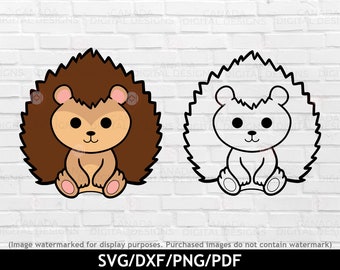 Cute hedgehog svg, Woodland animal svg, Forest animal svg, Layered hedgehog svg for Cricut, Hedgehog clipart, Hedgehog sublimation file