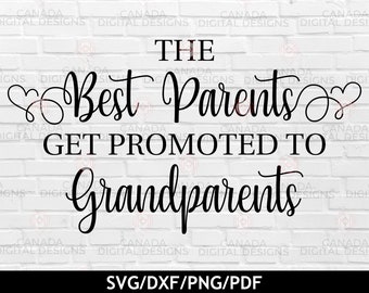 Pregnancy Announcement SVG: Promoted to Grandparents Design (Digital Download)