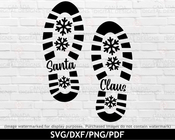 Santa Boot Print Stencil SVG Bundle