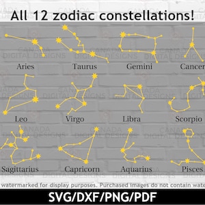 Sternzeichen Sternbilder Svg, Sternzeichen Png, Raum Svg, Konstellation Aufkleber Svg, Horoskop Svg, Sternzeichen Sublimation, Cricut geschnitten Datei