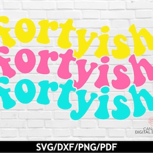 Fortyish svg, Forty something svg, 40th birthday svg, Drôle de chemise d’anniversaire svg, Carte d’anniversaire svg, Svg pour Cricut, Silhouette, png dxf pdf