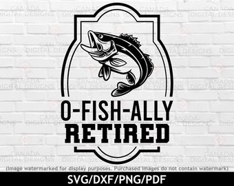 O fish ally retired svg, Retired 2026 svg, Pesca de lubina svg, Oficialmente retirado svg, Pesca jubilada svg, Pesca png, Archivo Cricut svg