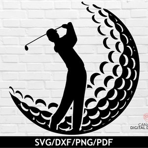 Golf Silhouette svg, männlich Golfen png, Golf Handtuch svg, Golfer svg im Ruhestand, Retro Golf svg, Golfball svg, Herren Golf svg, svg dxf png