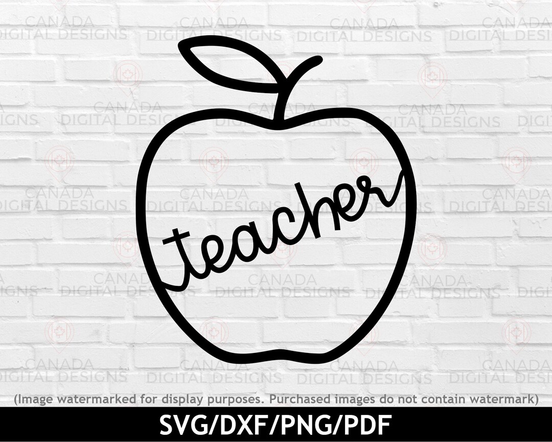 Teacher Apple Svg, Back to School Svg, Classroom Decor Png, Teacher