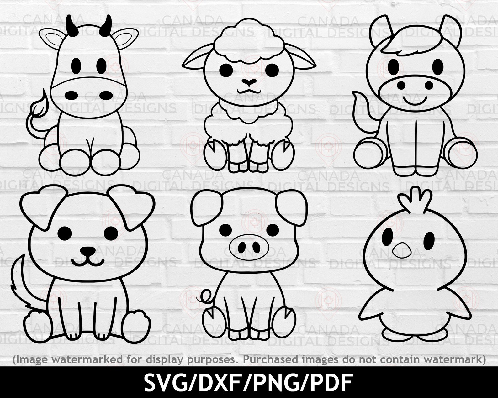 Farm Animals Svg Bundle, Farm Clipart Bundle, Cow Sheep Horse Dog Pig ...